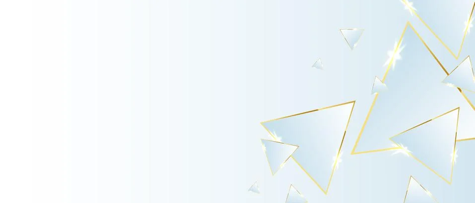 Abstract triangles pattern luxury soft blue background with gold. Vector EPS10 스톡 일러스트