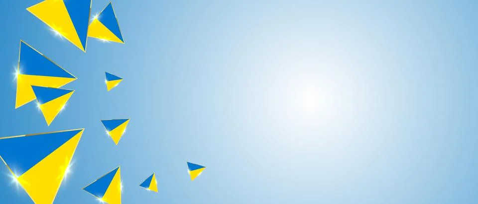 Abstract triangles pattern. Luxury Ukraine flag concept with gold. Modern vector イラスト素材
