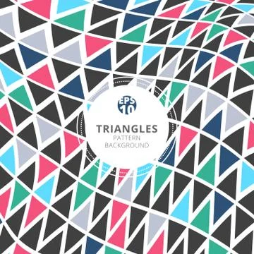Abstract triangles pattern retro color style on white background. Stock Illustration