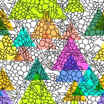 Abstract triangles raspberry, seamless pettern decorative geometric contempor Stock Illustration