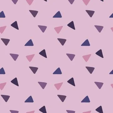 Abstract triangles seamless pattern. Purple and navy blue elements on lilac b 库存插图