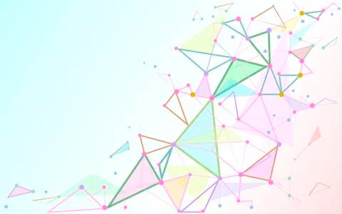 Abstract triangles space low poly. White background with connecting dots an.. Stock-Illustration