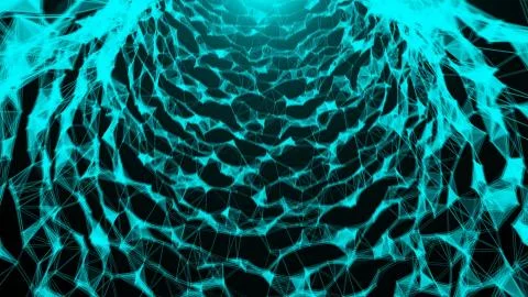 Abstract triangles tunnel. Digital background Stock Illustration