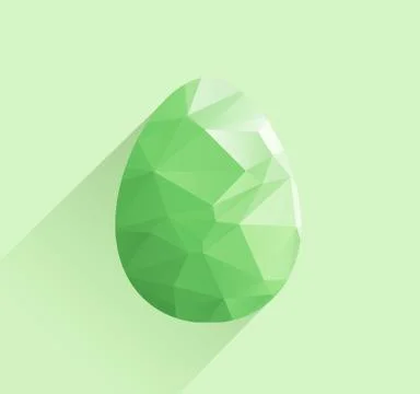 Abstract triangles,polygonal vector egg with long shadow Stock Illustration