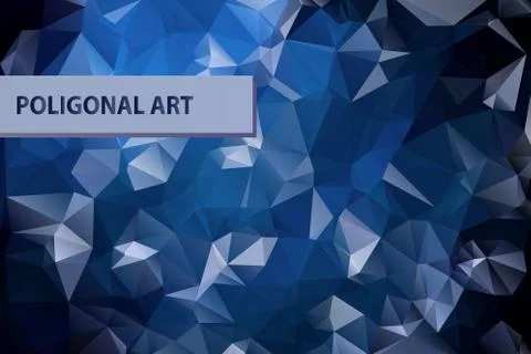 Abstract triangular blue background with polygonal abstract shapes Stock Illustration