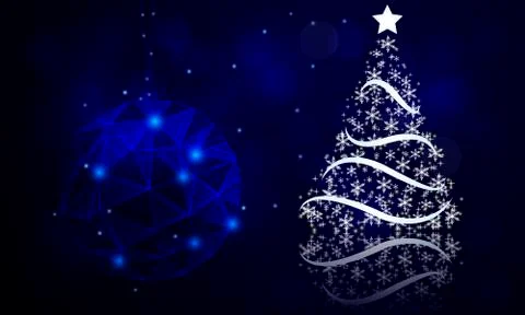 Abstract triangular christmas ball and new year tree Illustrazione stock