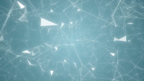 Abstract triangular forms move. Virtual neurons firing in an artificial Stock Footage 113999635
