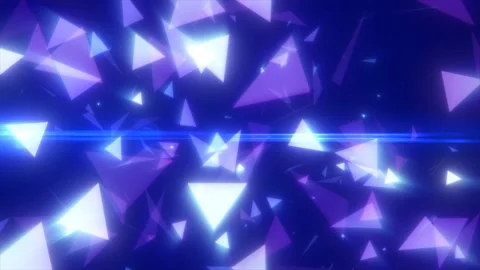 Abstract triangular fragments blue bright glowing, magical energy abstract .. Stock Footage 231054803
