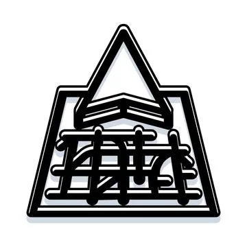 Abstract triangular geometric shape black background Illustrazione stock