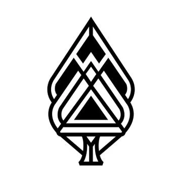 Abstract triangular geometric shape vector icon Stock Illustration