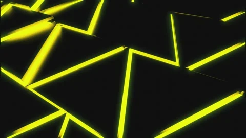 Abstract triangular geometric tiles. Design. Mosaic pattern with yellow gradient Stock Footage 237708415