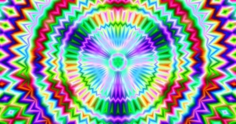 Abstract Triangular Hypnotic Neon Rainbow Color Trippy Psychedelic Motion Loop Stock Footage 165235516