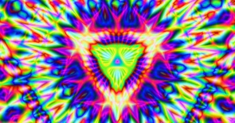 Abstract Triangular Hypnotic Neon Rainbow Color Trippy Psychedelic Motion Loop Stock Footage 165241681