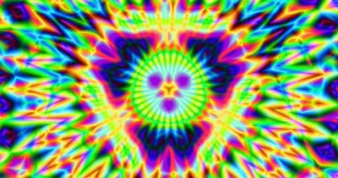 Abstract Triangular Hypnotic Neon Rainbow Color Trippy Psychedelic Motion Loop Stock Footage 165241871