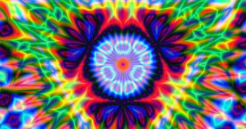 Abstract Triangular Hypnotic Neon Rainbow Color Trippy Psychedelic Motion Loop Stock Footage 165243440