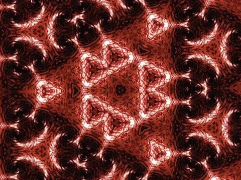 Abstract triangular kaleidoscope patterned background in red color Stockillustratie