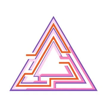Abstract triangular maze concept representing problem solving path Stock Illustration