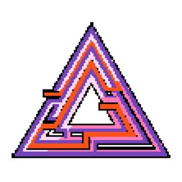 Abstract triangular maze concept representing problem solving path Stock Illustration
