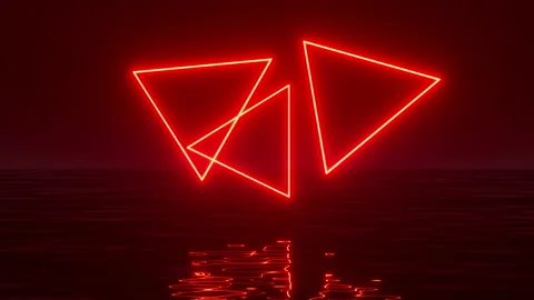Abstract triangular neon rays, 3d rendering. Stock Footage 332344546