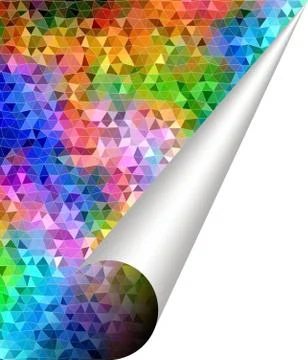 Abstract triangular pattern with bent page corner Stock Illustration