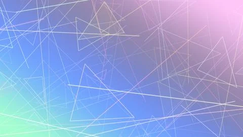 Abstract triangular polygon lines in blue and pink blend into a smooth glow.. Stock Illustration