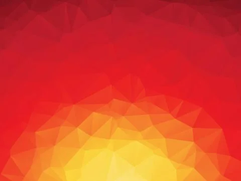 Abstract triangular red orange yellow background with the sunset motif Illustrazione stock