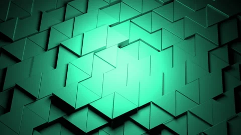 Abstract triangular tile pattern animation. Design. Wall of small 3D figures of Stock Footage 204814701