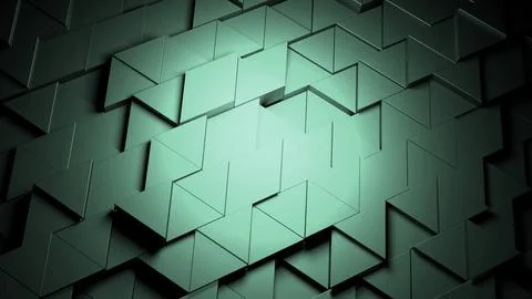 Abstract triangular tile pattern animation. Design. Wall of small 3D figures of Stock Illustration