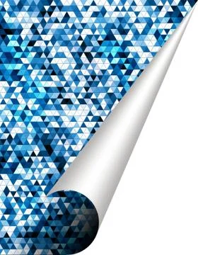 Abstract triangular wallpaper with bent page corner Illustrazione stock