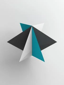 Abstract triangulated object over gray Ilustración de archivo
