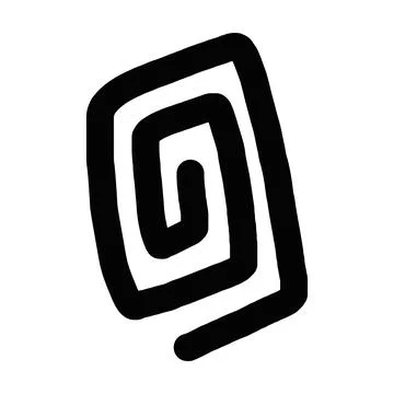Abstract tribal art shape vector modern and contemporary spiral design art  Stock Illustration