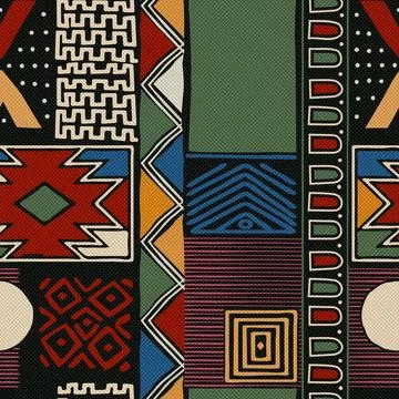 Abstract tribal background vector seamless pattern Illustrazione stock