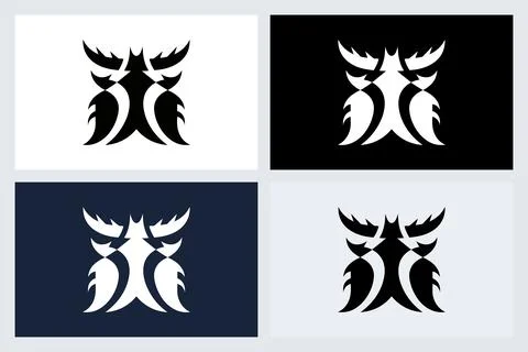 Abstract Tribal Bat Logo Vector Design Stock Illustration