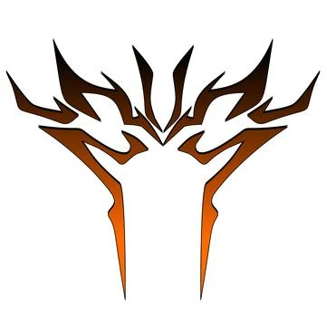Abstract Tribal Design with Orange Gradient. Illustrazione stock