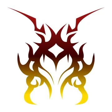 Abstract Tribal Flame Design Element. Stock Illustration