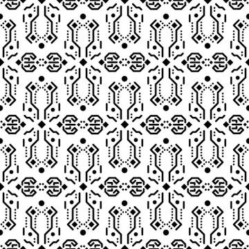 Abstract tribe ornament seamless vector pattern Stock Illustration
