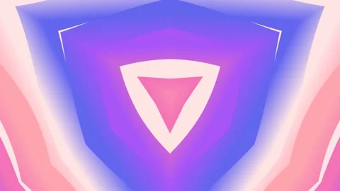 Abstract Trippy Kaleidoscopic Gradient Triangle Tunnel Background Loop Video stock 331916515