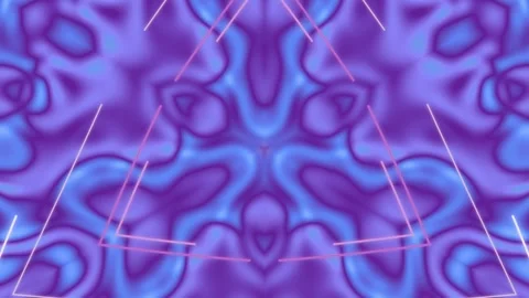 Abstract Trippy Psychedelic Background with Neon Geometric Overlay Stock Footage 331916541