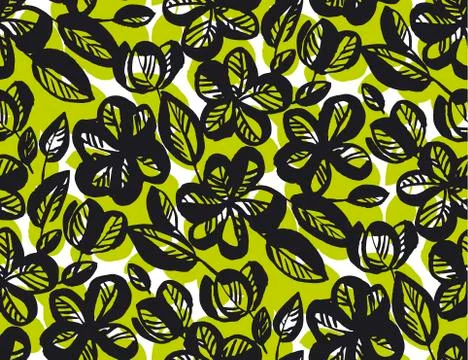 Abstract tropical floral seamless pattern. Illustrazione stock