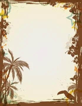 Abstract tropical frame Stock Illustration