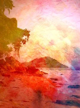 Abstract tropical landscape Stock Illustration