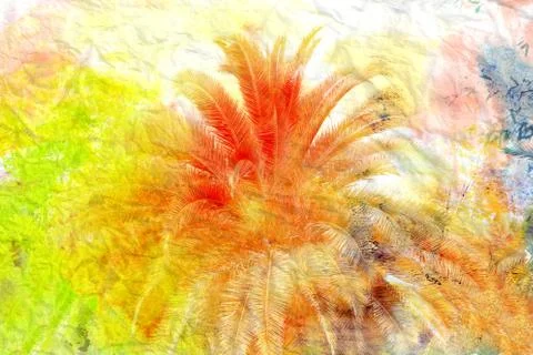 Abstract tropical landscape Stock Illustration
