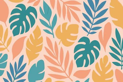 Abstract tropical leaf pattern background design Illustrazione stock