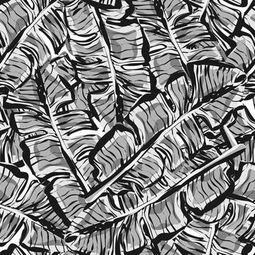 Abstract tropical leaf seamless pattern. Camouflage background of exotic leav Illustrazione stock
