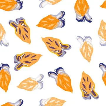 Abstract tropical leaves seamless pattern isolated. Tropical leaf endless wal Illustrazione stock
