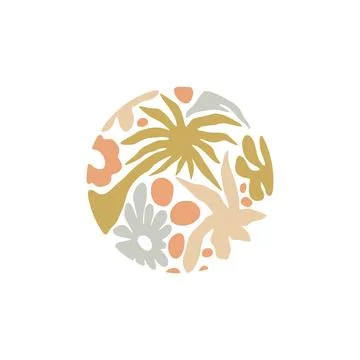 Abstract Tropical  logo design vector logo template Stock-Illustration