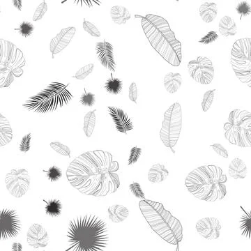 Abstract tropical palm leaf background with frame. seamless pattern.  Illustr Stock-Illustration