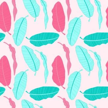 Abstract tropical palm  leaf seamless pattern background. Vector Illustration 스톡 일러스트