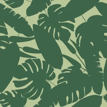 Abstract tropical pattern, botanical leaf seamless pattern. Stock Illustration