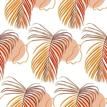Abstract tropical pattern with shapes and leaves Illustrazione stock